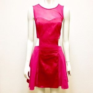 ASOS Size 12 Red Mesh Cutout Mini Dress